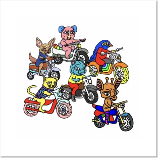 Motorcycle Animals Posters and Art